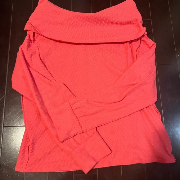 Free People cotton waffle off should sweatshirt - Picture 2 of 5